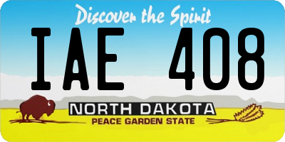 ND license plate IAE408