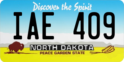 ND license plate IAE409