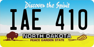 ND license plate IAE410