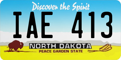 ND license plate IAE413
