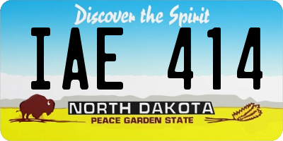ND license plate IAE414
