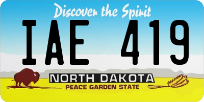 ND license plate IAE419