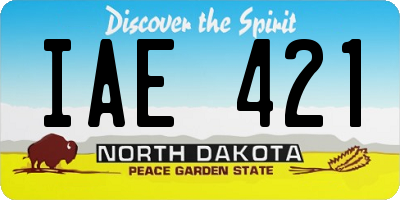 ND license plate IAE421