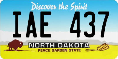 ND license plate IAE437