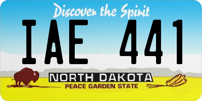 ND license plate IAE441