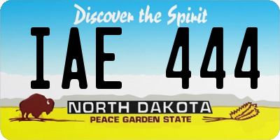 ND license plate IAE444