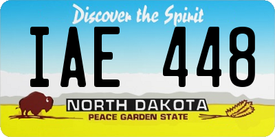 ND license plate IAE448