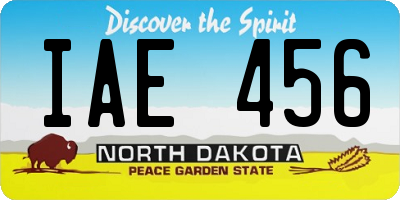 ND license plate IAE456