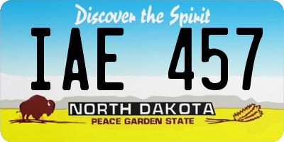 ND license plate IAE457
