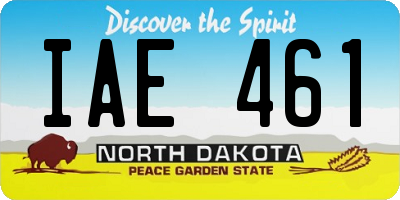 ND license plate IAE461