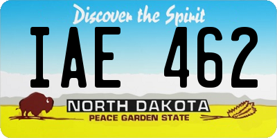 ND license plate IAE462