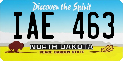 ND license plate IAE463