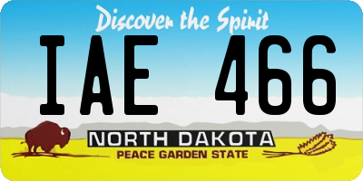 ND license plate IAE466