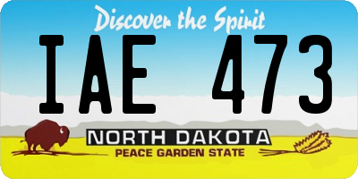 ND license plate IAE473