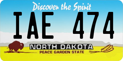 ND license plate IAE474
