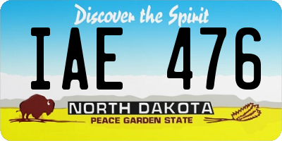 ND license plate IAE476