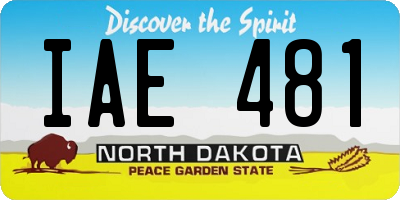 ND license plate IAE481