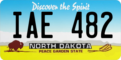 ND license plate IAE482