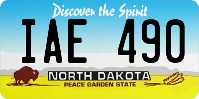 ND license plate IAE490