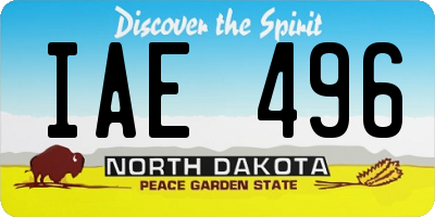 ND license plate IAE496