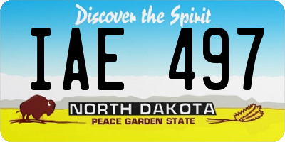 ND license plate IAE497