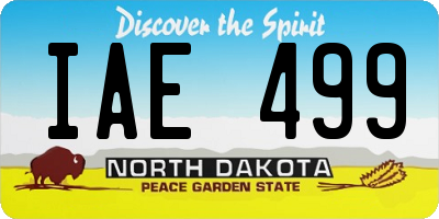 ND license plate IAE499