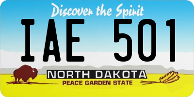 ND license plate IAE501