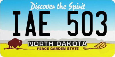 ND license plate IAE503