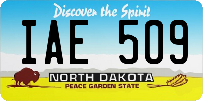 ND license plate IAE509
