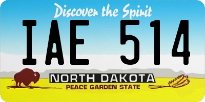 ND license plate IAE514