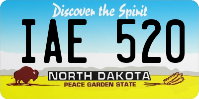 ND license plate IAE520