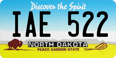 ND license plate IAE522