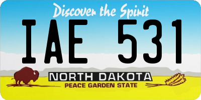 ND license plate IAE531