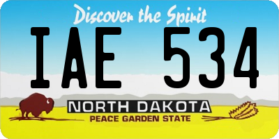 ND license plate IAE534