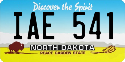 ND license plate IAE541