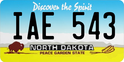 ND license plate IAE543