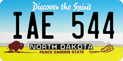 ND license plate IAE544