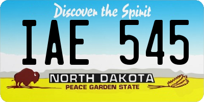 ND license plate IAE545