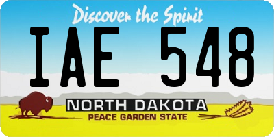 ND license plate IAE548