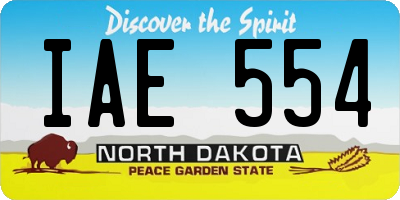 ND license plate IAE554