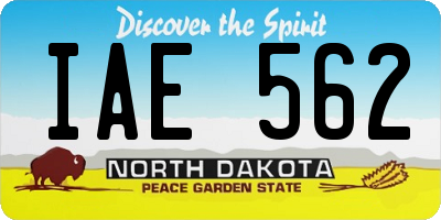 ND license plate IAE562