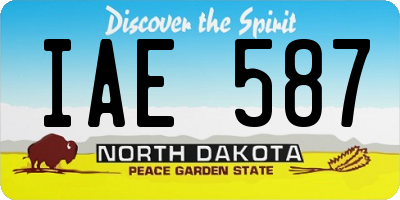ND license plate IAE587