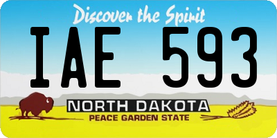 ND license plate IAE593