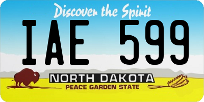 ND license plate IAE599