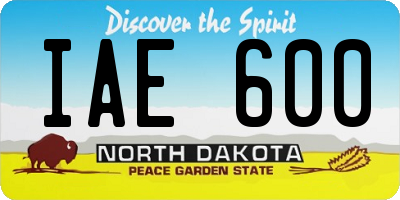 ND license plate IAE600
