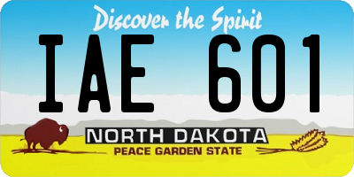 ND license plate IAE601