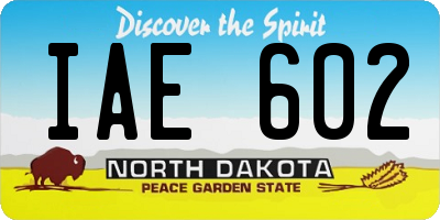 ND license plate IAE602