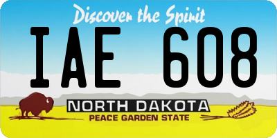 ND license plate IAE608