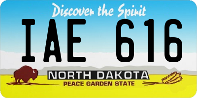 ND license plate IAE616