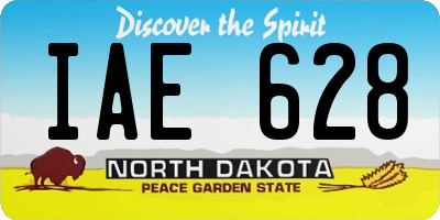ND license plate IAE628